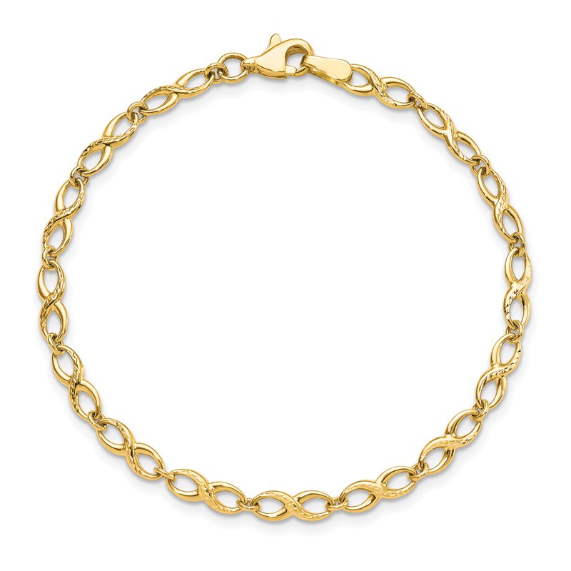 10K Polished and D/C Bracelet