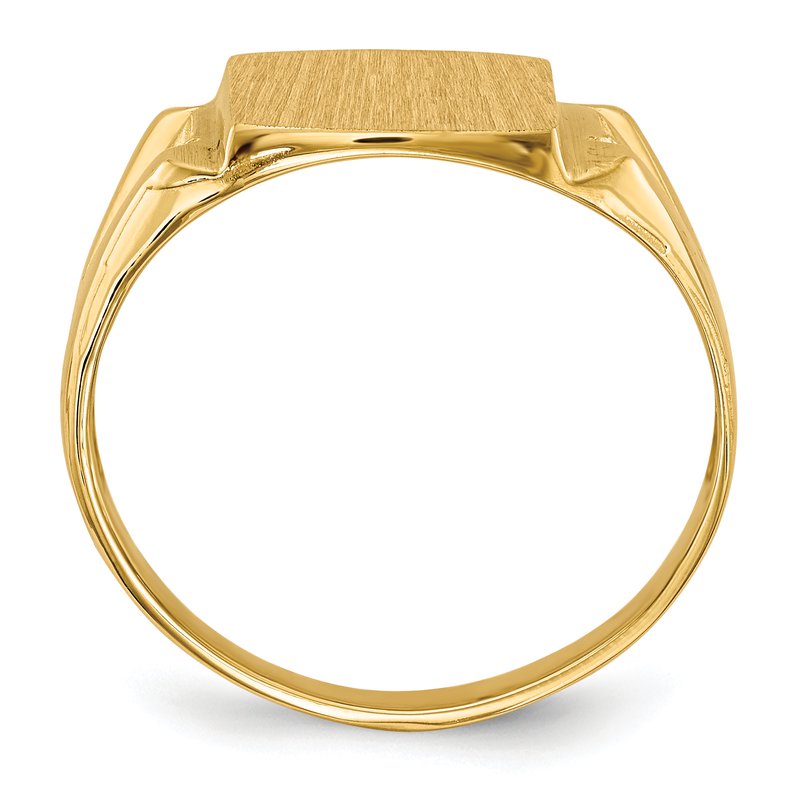 14k 11.0x12.0mm Open Back AA Diamond Mens Signet Ring