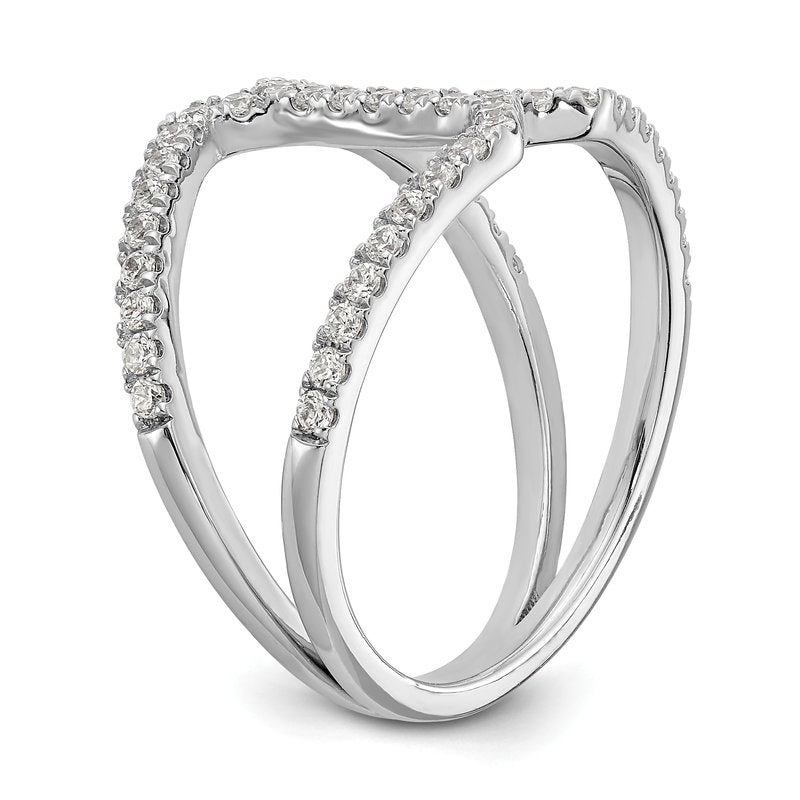 14K White Gold 1/2 carat Lab Grown Diamond VS+ F+ Complete Geometric Ring