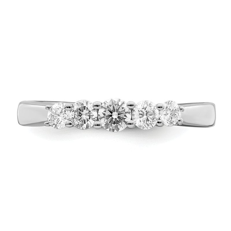14K White Gold 3/4 carat Lab Grown Diamond VS/SI  D E F  5 Stone Ring
