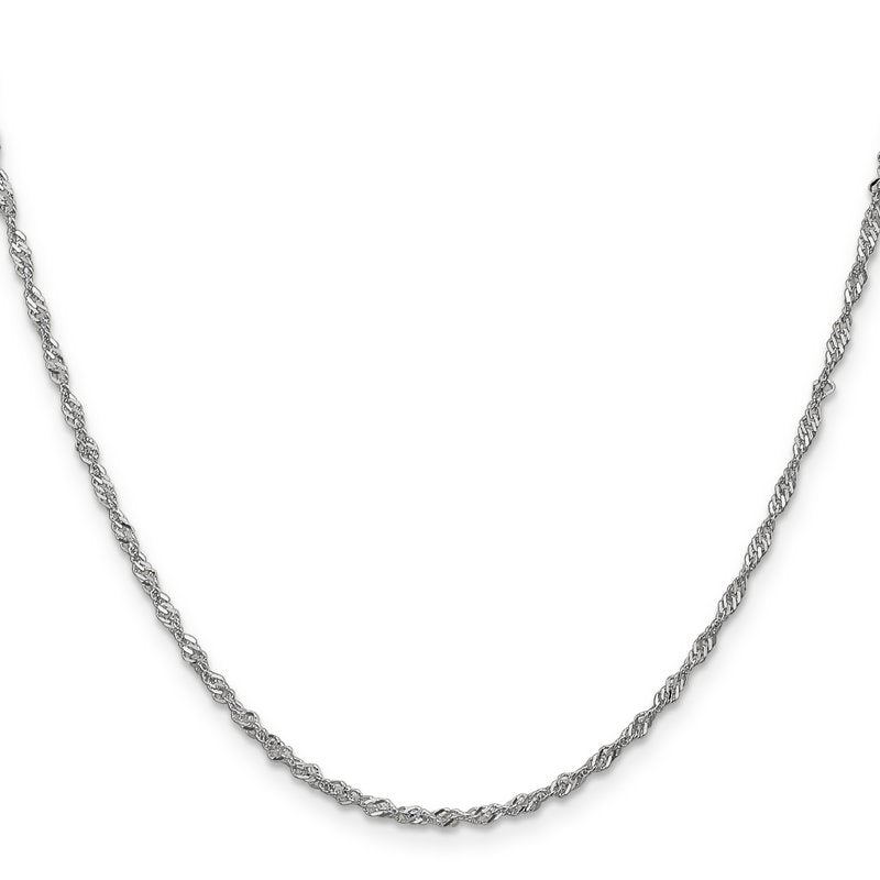 14K White Gold 10 inch 1.7mm Singapore with Lobster Clasp Anklet