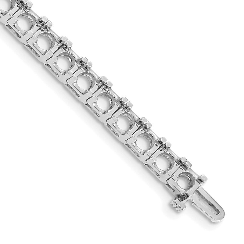 14k White Gold Complete 17 carat Round AA Diamond 4-prong 7 inch Tennis Bracelet