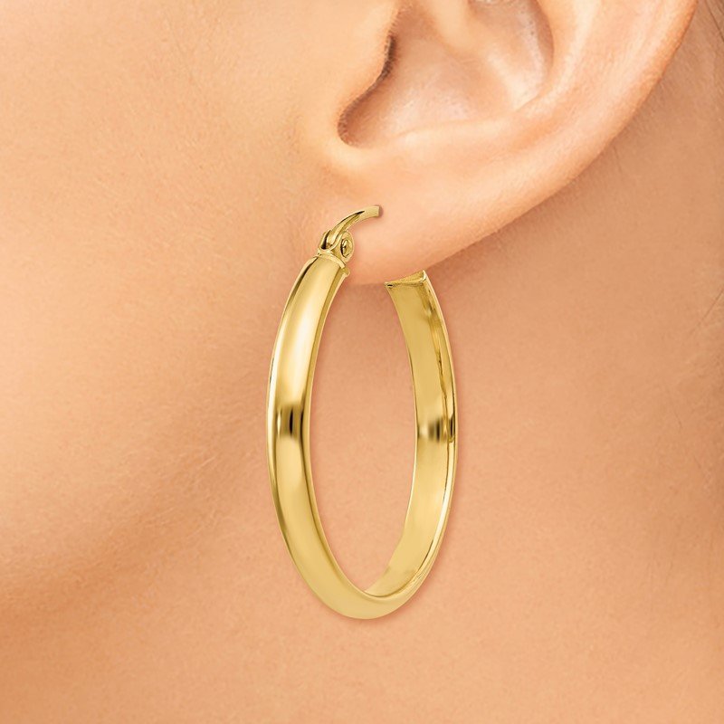 14k Round Tube Hoop Earrings