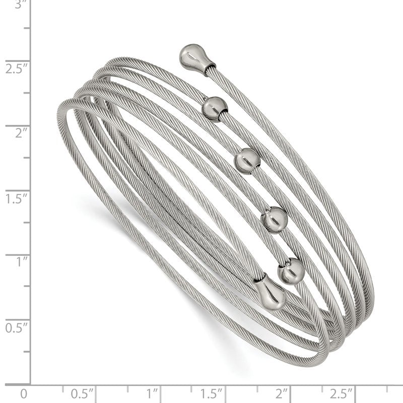 Stainless Steel Polished Flexible Coil Bangle