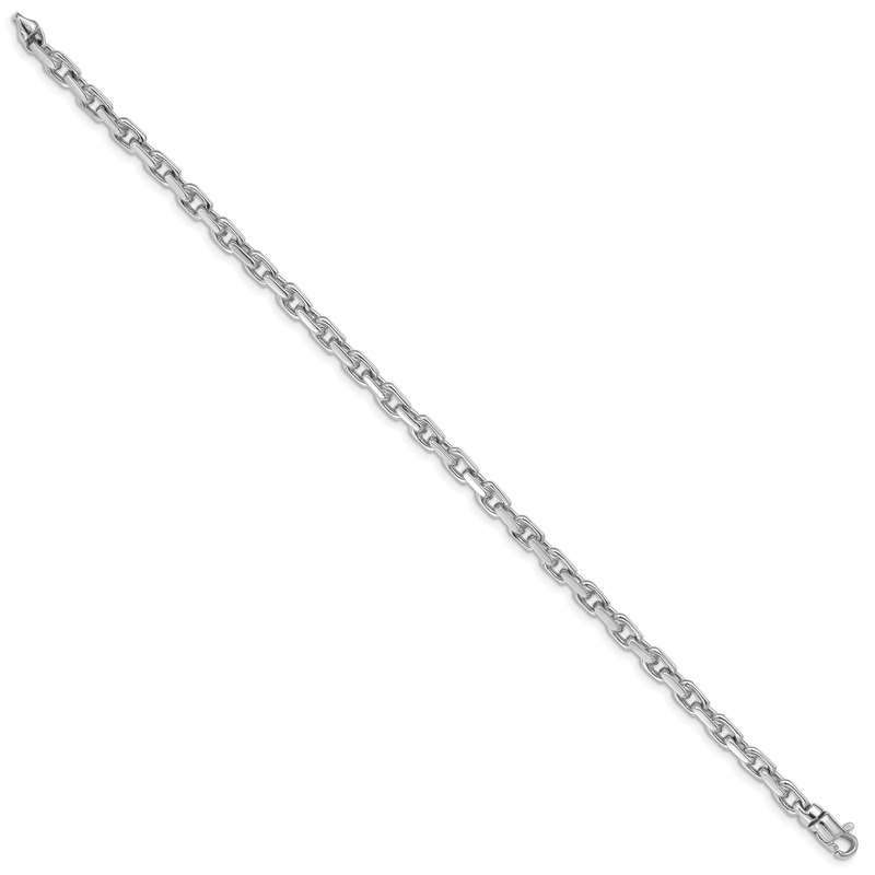 14K White Gold 18 inch 4.2mm Hand Polished Fancy Link with Lobster Clasp Chain