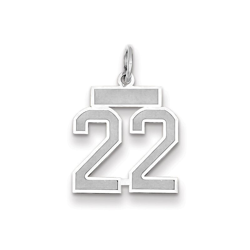 14kw Small Satin Number 22 Charm