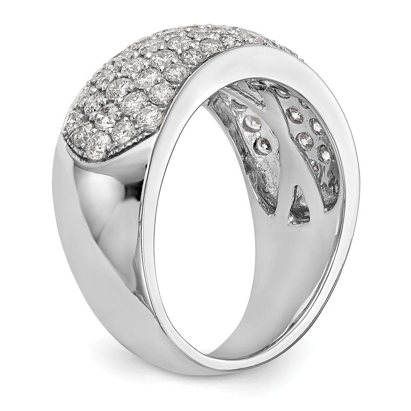 14K White Gold 1 5/8 carat Lab Grown Diamond VS+ F+ Complete Band