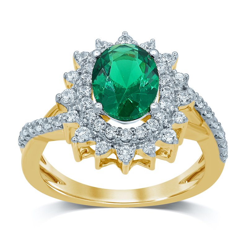 14K 0.70Ct Diamond Emerald Ring