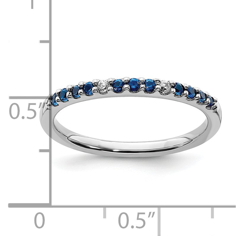 14k White Gold Diamond and Emerald Band