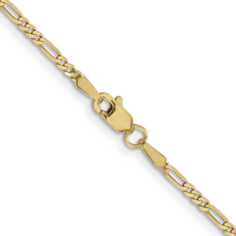 14K 1.8mm Flat Figaro Chain Anklet