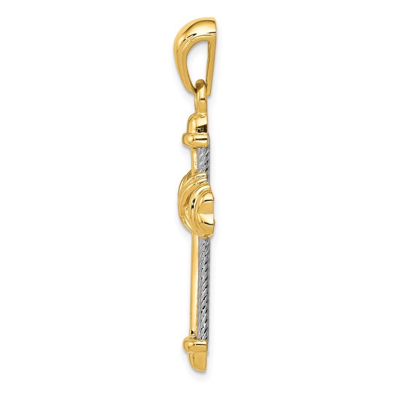 14k Two-tone Fancy -X- Cross Pendant