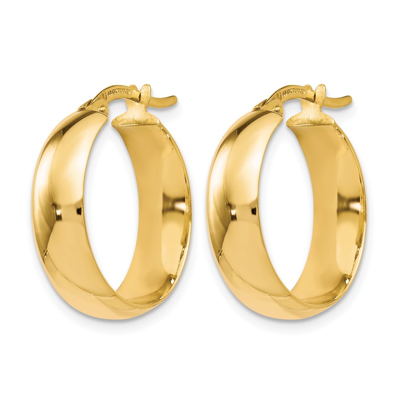 10K Polished Hinged Hoop Earrings