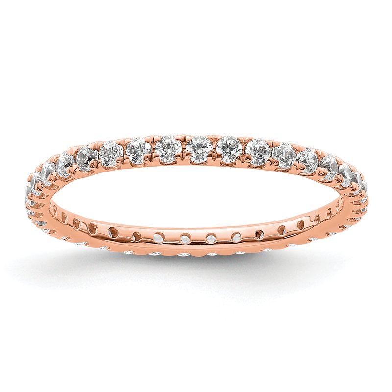 14K Rose Gold 1/2 carat Lab Grown Diamond VS+ F+ Size 4.5 Complete Eternity Band