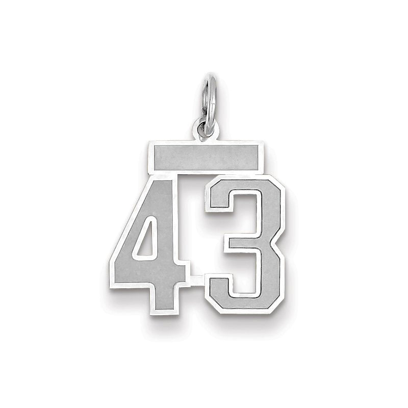 14kw Small Satin Number 43 Charm