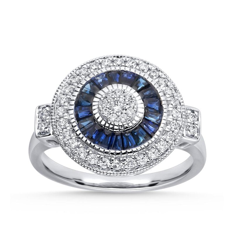 14K 0.38Ct Diamond Sapphire Ring