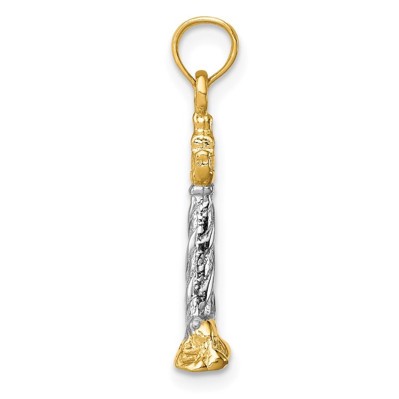 14K with White Rhodium 3-D St. Augustine Lighthouse Pendant