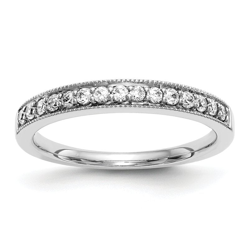 14K White Gold 1/4 carat Lab Grown Diamond VS+ F+ Complete Wedding Band