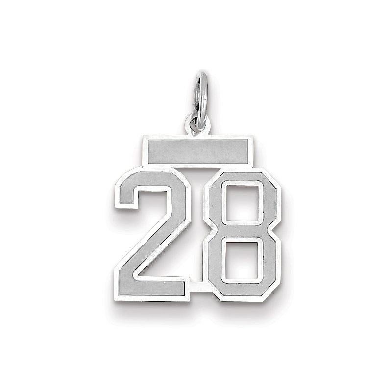 14kw Small Satin Number 28 Charm