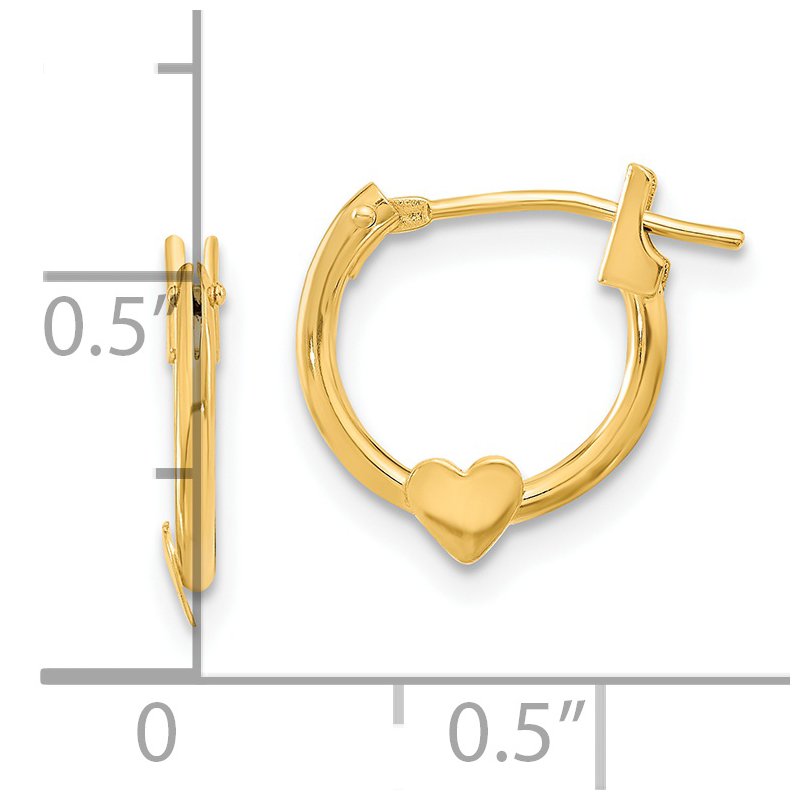 14k Madi K Heart Hoop Earrings