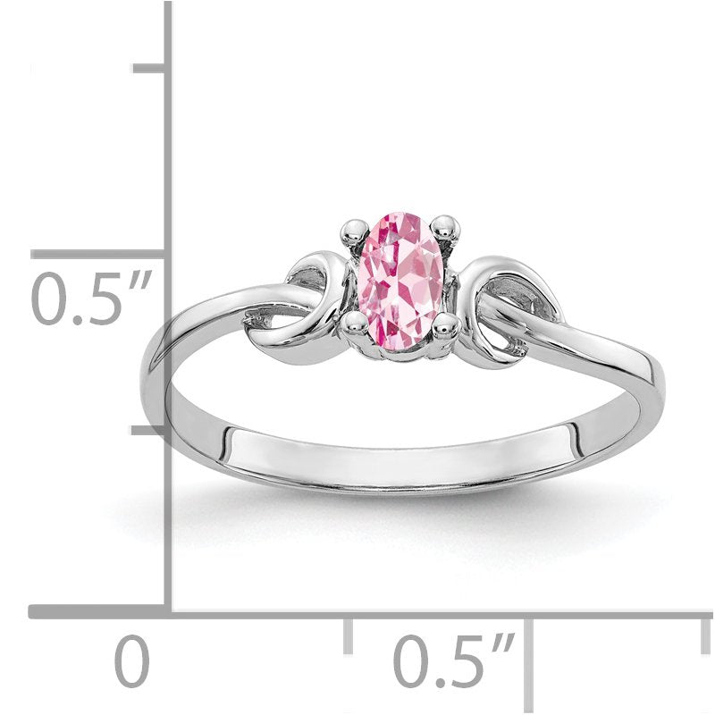 14k White Gold 5x3mm Oval Pink Tourmaline Ring