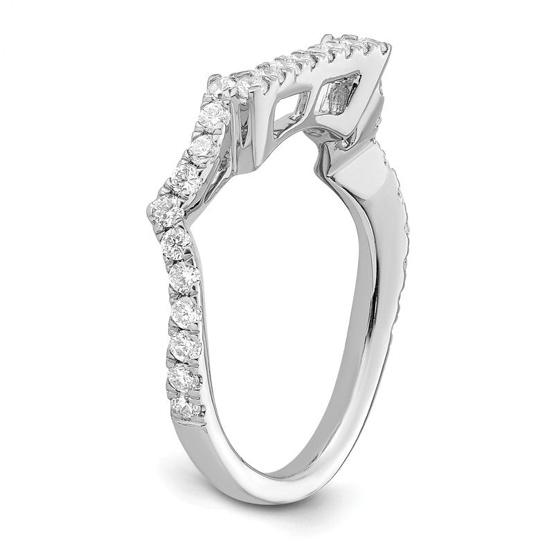 14K White Gold 1/2 carat Lab Grown Diamond VS/SI  D E F  Wedding Band