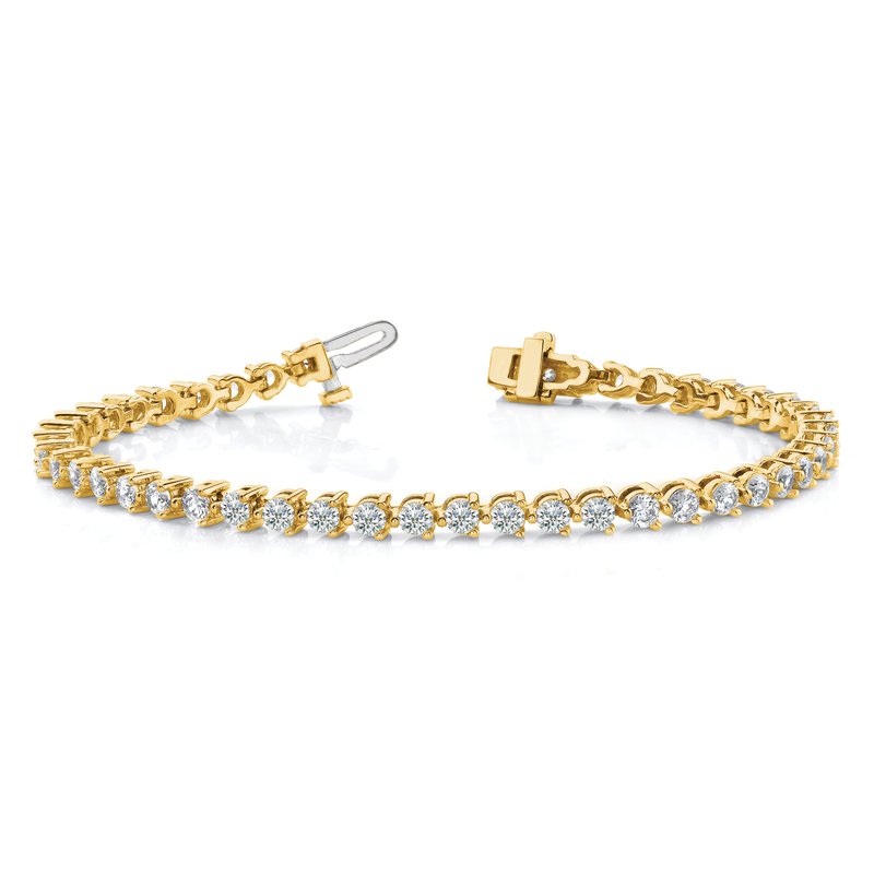 14k Complete 6.15 carat Round AAA Diamond 3-prong 7 inch Tennis Bracelet