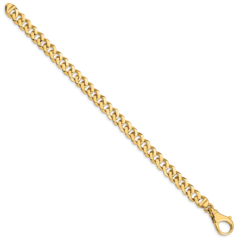 14K 20 inch 8mm Hand Polished Fancy Link with Fancy Lobster Clasp Chain