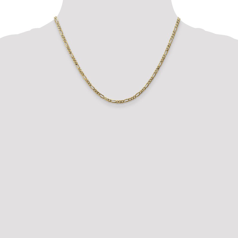 14K 3mm Flat Figaro Chain