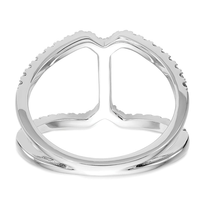 14K White Gold 1/2 carat Lab Grown Diamond VS+ F+ Complete Geometric Ring