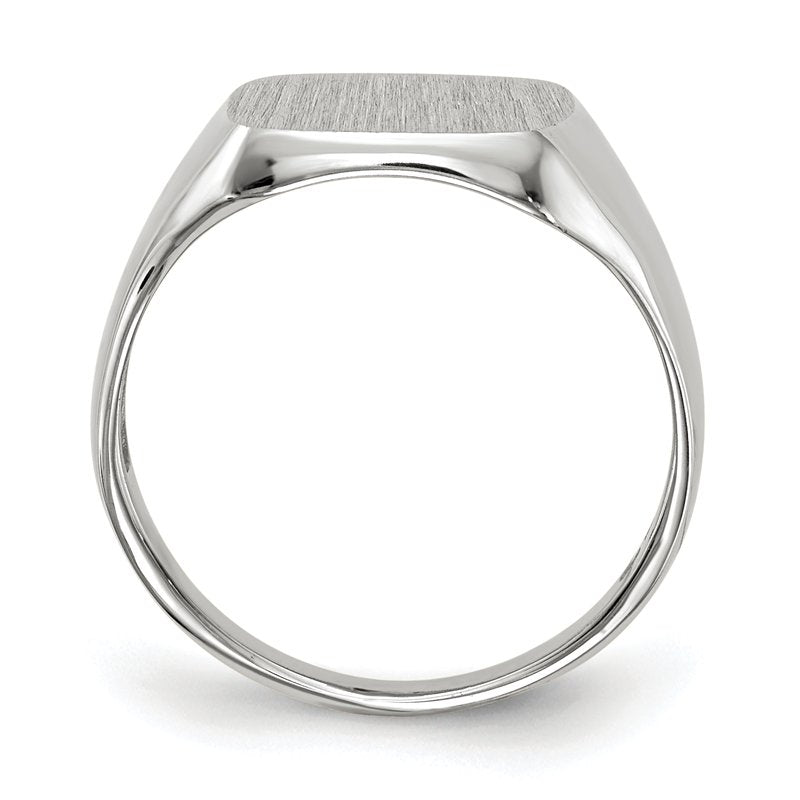 14k White Gold 10.5x11.0mm Open Back Signet Ring