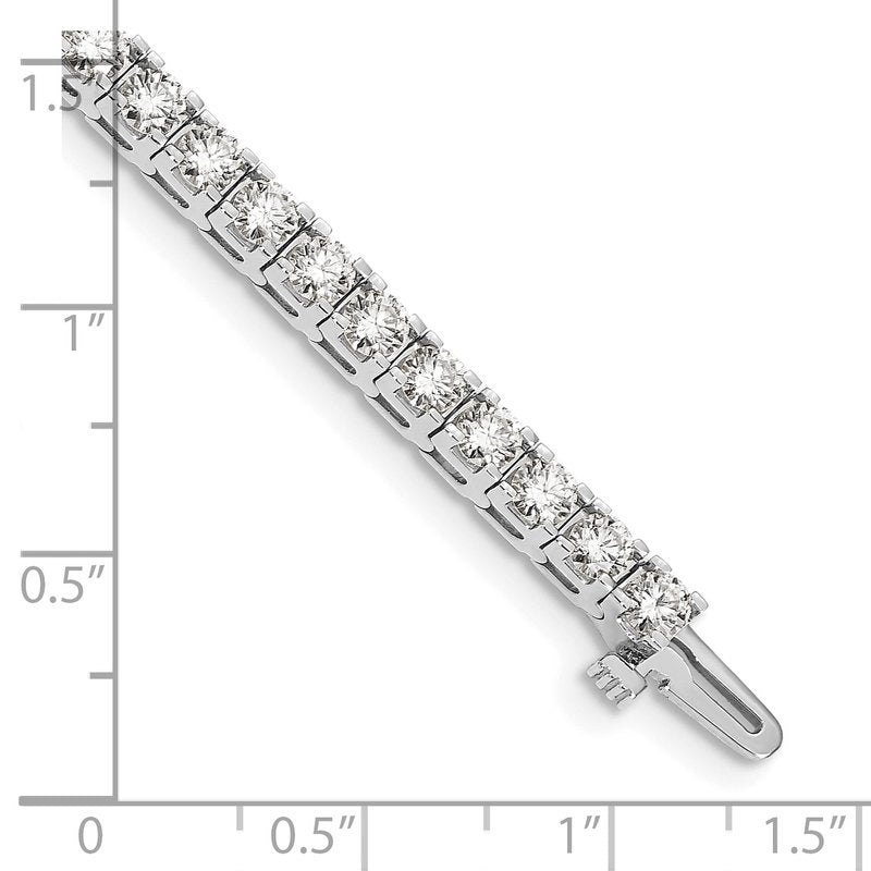14k White Gold Complete 6.6 carat Round AA Diamond 4-prong 7 inch Tennis Bracelet
