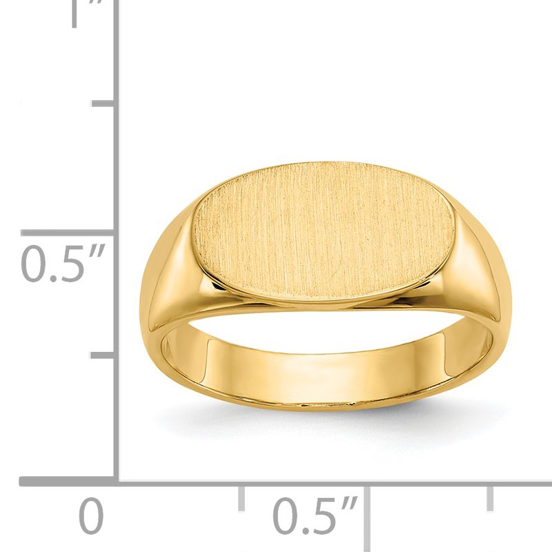 14k 13.5x8.0mm Closed Back Signet Ring