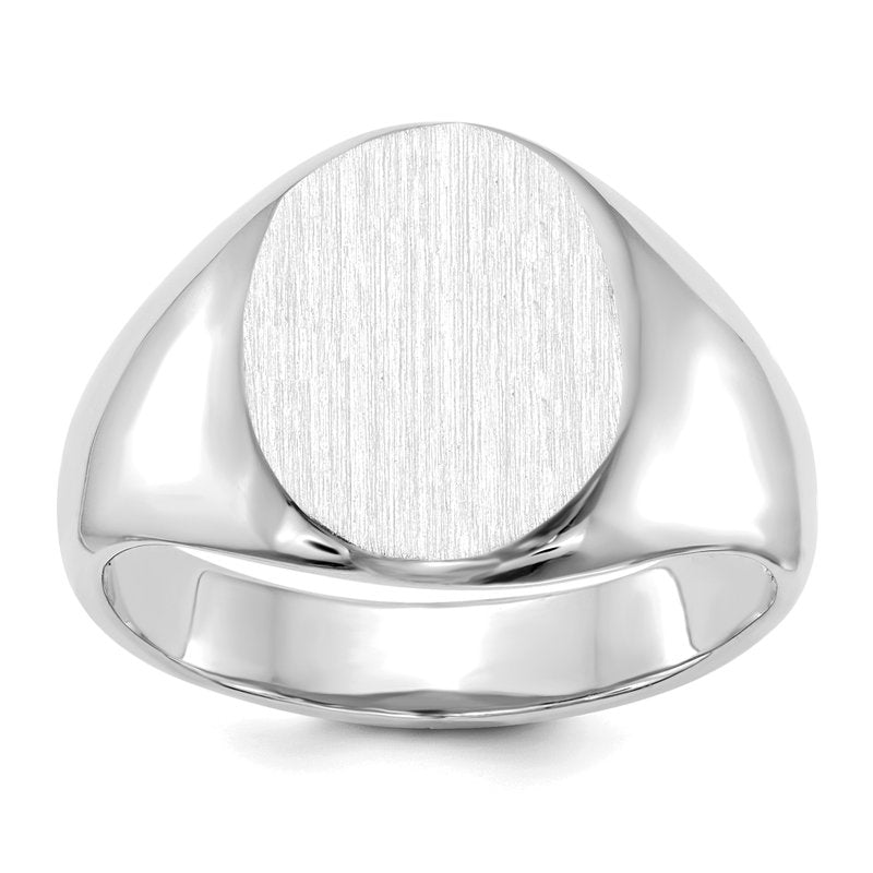14k White Gold 11.0x13.0mm Open Back Signet Ring
