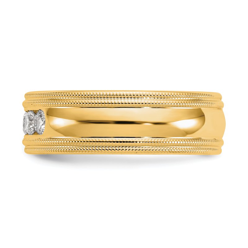 14K White Gold 1/2 carat Lab Grown Diamond VS+ F+ Size 10.5 Complete Double Miligrain Band