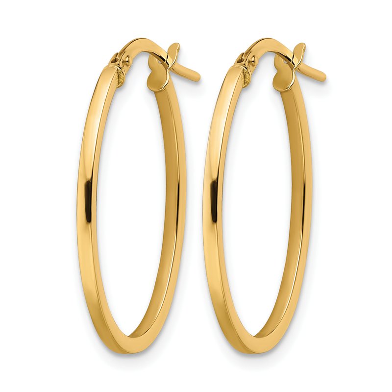 10K Polished Oval Hoop Earrings