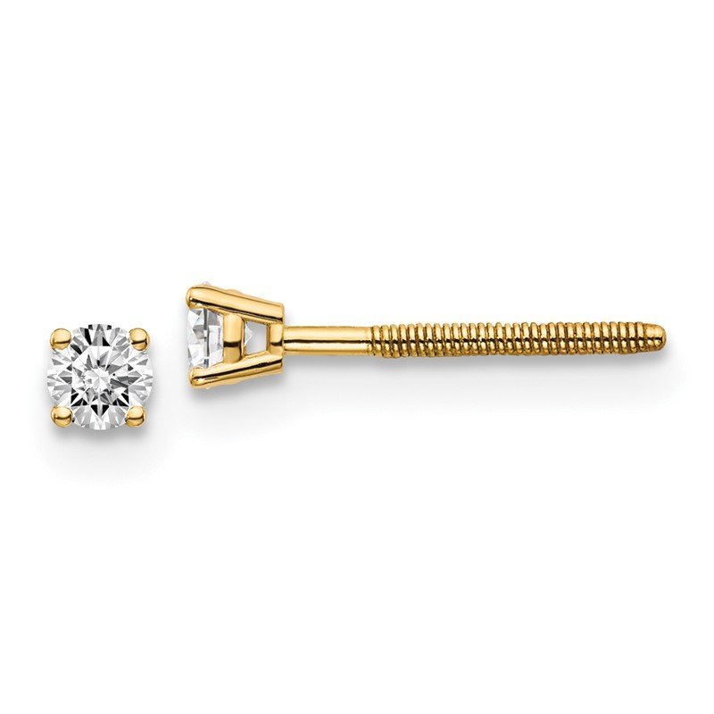 14ky .10ct. VS2/SI1 G-I Diamond Stud Thread on/off Post Earrings