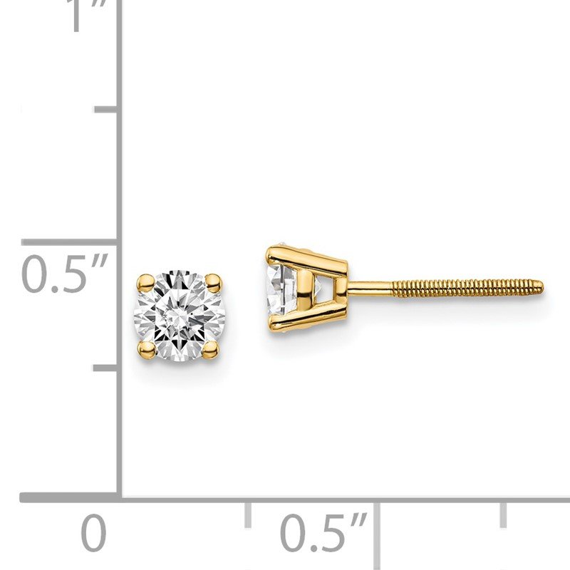 14ky .10ct. VS2/SI1 G-I Diamond Stud Thread on/off Post Earrings