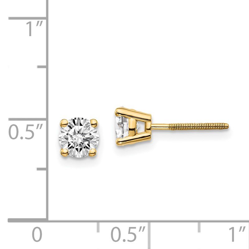 14ky .10ct. VS2/SI1 G-I Diamond Stud Thread on/off Post Earrings
