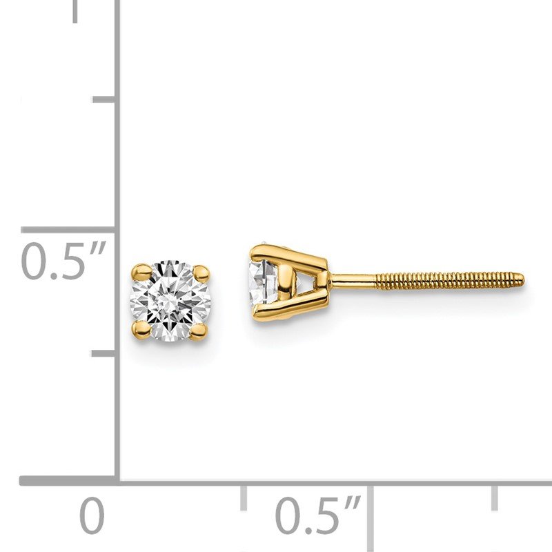 14ky .10ct. VS2/SI1 G-I Diamond Stud Thread on/off Post Earrings