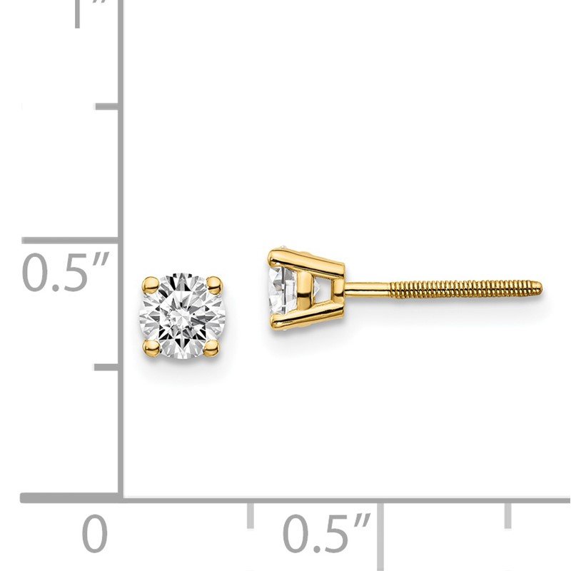 14ky .10ct. VS2/SI1 G-I Diamond Stud Thread on/off Post Earrings