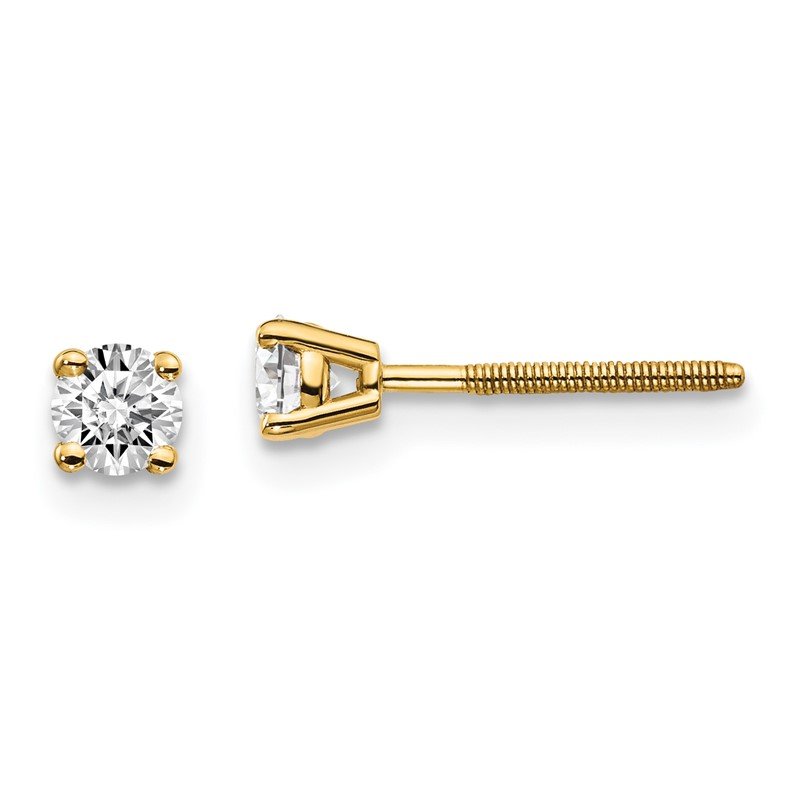 14ky .10ct. VS2/SI1 G-I Diamond Stud Thread on/off Post Earrings