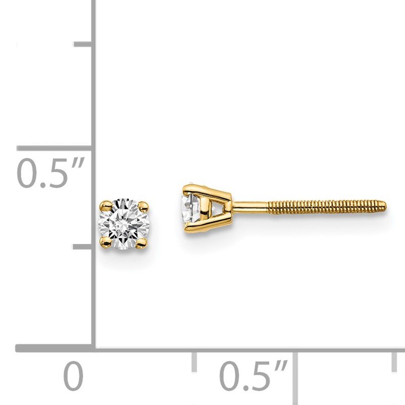 14ky .10ct. VS2/SI1 G-I Diamond Stud Thread on/off Post Earrings