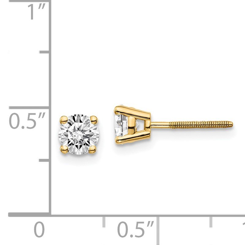 14ky .10ct. VS2/SI1 G-I Diamond Stud Thread on/off Post Earrings