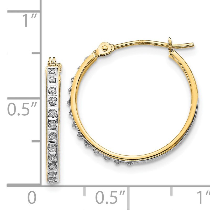 14k Diamond Fascination Round Hinged Hoop Earrings