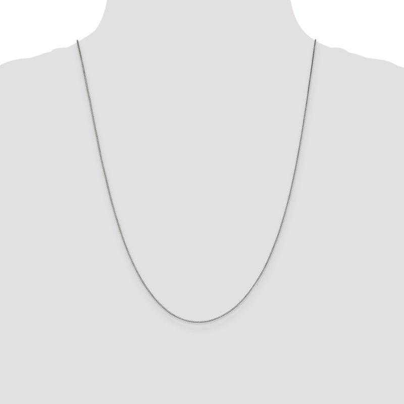 14K White Gold 14 inch .7mm Box with Lobster Clasp Chain