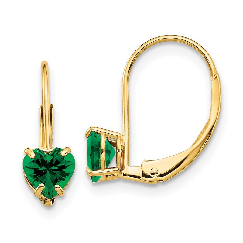 14k 5mm Heart Mount St. Helens Leverback Earrings