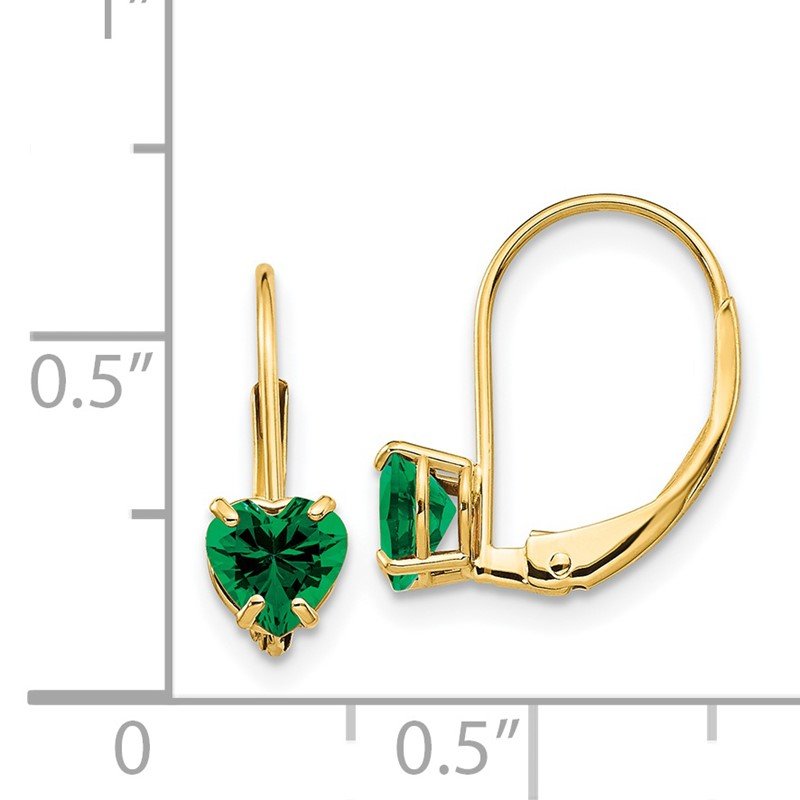 14k 5mm Heart Mount St. Helens Leverback Earrings