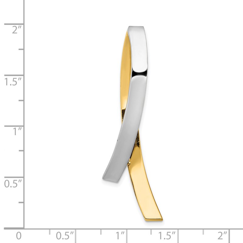 14k Two-Tone Slide Fits up to 10mm Regular/Fancy/Reversible Omega