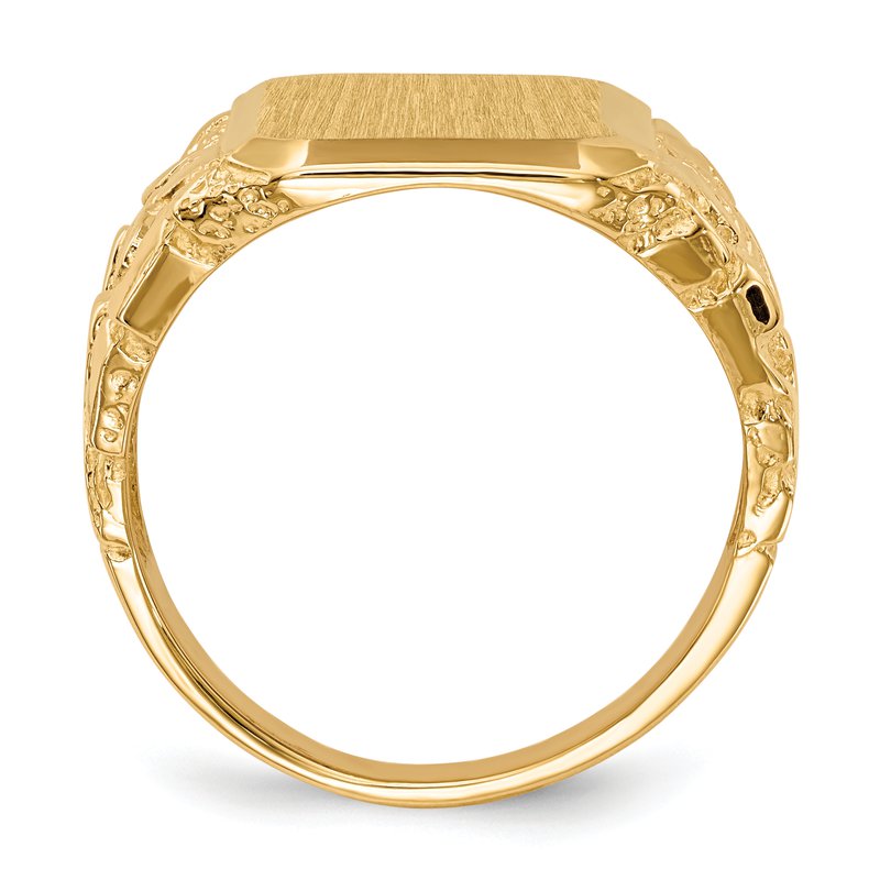14k 13.0 x 14.0mm Open Back Mens Signet Ring
