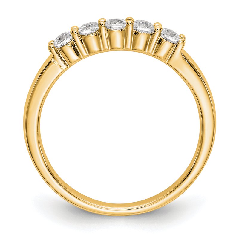 14K White Gold 1/3 carat Lab Grown Diamond VS+ F+ Complete Round Five Stone Ring